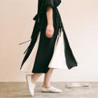 Lace-up Panel A-line Chiffon Skirt