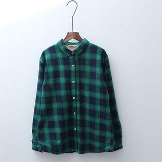 Long-sleeve Check Fleece-lined Shirt