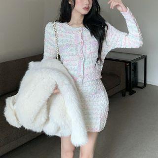 Tweed Cardigan / Mini Skirt