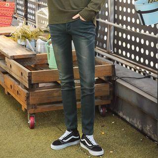 Coral-fleece Lined Slim-fit Jeans