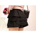 Inset Shorts Tiered-ruffle Mini Skirt
