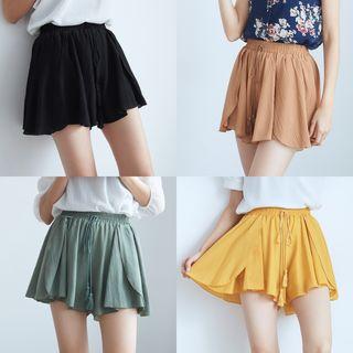 Drawstring Chiffon Culottes