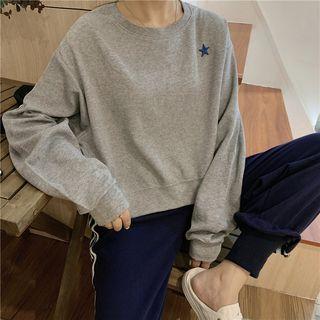 Long-sleeve Cropped Sweatshirt / Contrast Trim Zip Pants