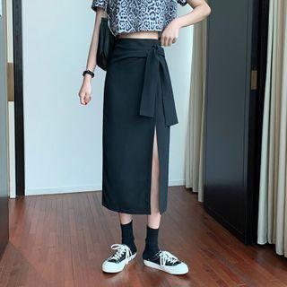 Irregular High-waist Split Skirt