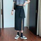 Irregular High-waist Split Skirt