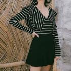 Set: Striped Swimsuit + Skirt