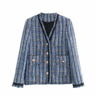 Striped Button-up Jacket