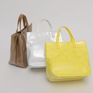 Pvc Overlay Pleather Tote