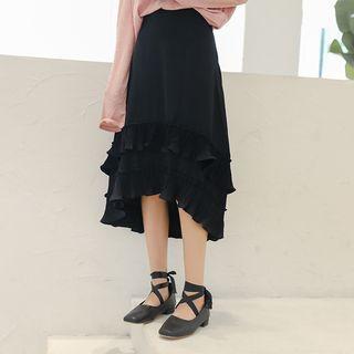 Frill Hem Midi Dress