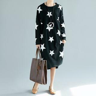 Star Long-sleeve Midi Dress