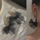 Bow Dangle Earring 1 Pair - Silver Needle - One Size