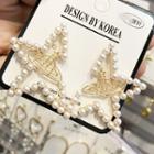 Faux Pearl Star Dangle Earring As Shown In Figure - One Size