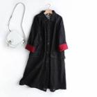 Single Breasted Denim Trench Coat Black - One Size