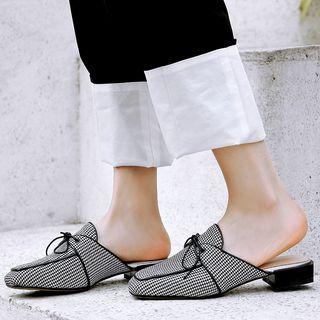 Houndstooth Loafer Mules