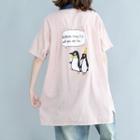 Penguin Embroidered Striped Short Sleeve Shirt Dress