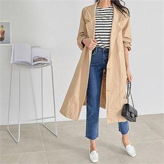 Single-breasted Boxy Long Coat