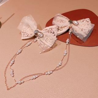 Lace Bow Hair Clip Bow - Off-white - One Size