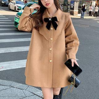 Bow Lapel Woolen Jacket