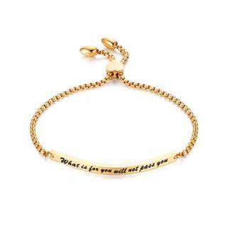 Simple Fashion Plated Gold Geometric Strip 316l Stainless Steel Bracelet Rose Gold - One Size