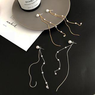 Faux Pearl Dangle Chain Earring
