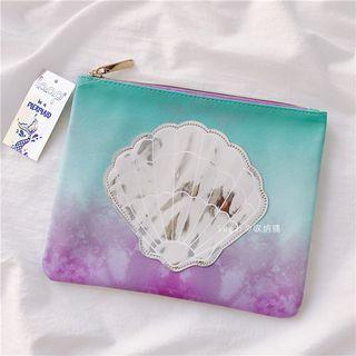 Shell Embroidered Ombre Makeup Pouch Shell - One Size