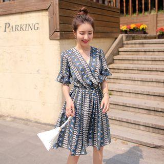 Pattern A-line Chiffon Dress