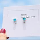 Planet Key Stud Earring 1 Pair - Silver - One Size