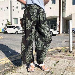 Foliage Summer Wide-leg Pants Black - One Size