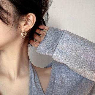 Twist Drop Earring 1 Pair - 925silver Earring - Gold - One Size