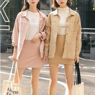 Set: Buttoned Jacket + Mini Skirt