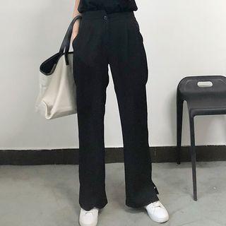 Asymmetric Straight Cut Dress Pants