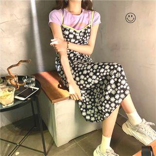 Short Sleeve Printed Tee / Floral Printed Sleeveless Dress