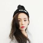 Letter Embroidered Knit Beanie