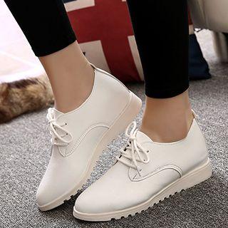 Lace-up Hidden Wedge Shoes