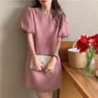 Short-sleeve Crew Neck Mini Dress