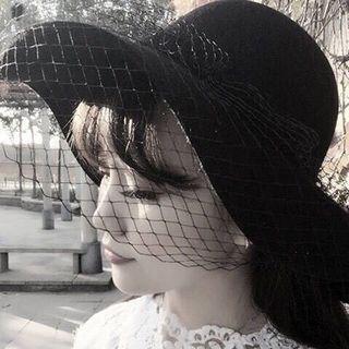 Mesh Panel Felt Hat