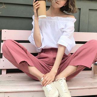 Off-shoulder Blouse / Wide-leg Pants / Set