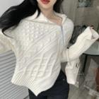 Irregular Zip Sweater