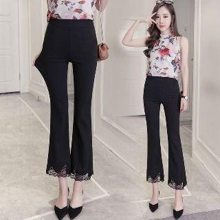Lace Cuff Boot-cut Skinny Pants