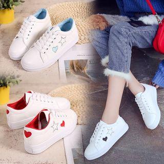 Star Heart Canvas Sneakers