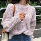 Oversized Multicolor Rib-knit Top