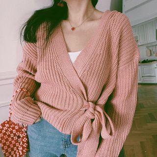 Ribbed Sashed Cardigan