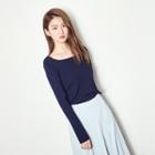 Square-neck Cross-back Knit Top