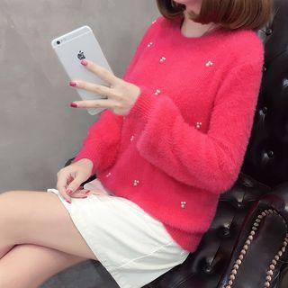 Embellished Fluffy Sweater
