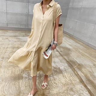 Hemp Blend Long Shirtdress