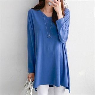 Cross Strap-back Slit-hem T-shirt