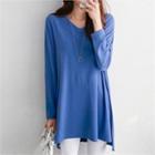 Cross Strap-back Slit-hem T-shirt