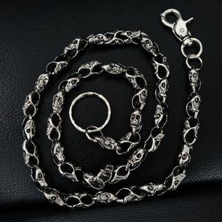 Skull Alloy Wallet Chain Silver - One Size