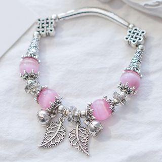 Alloy Leaf & Bead Bracelet As Shown In Figure - One Size
