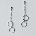 925 Sterling Silver Circle Drop Earrings